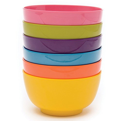 French Bull Melamine Cereal Bowls, Small Serving Bowl -Snack, Pasta, Salad, Rice, Oatmeal, Kids- Shatter Proof, Food Safe, BPA Free, Dishwasher Safe, 5.5”, 22oz, Multicolor, 6-Piece Set - color: Multicolor, size: 5.5" Small Bowls set of 6