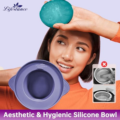 Lifestance Waxing Kit for Women & Men - L3 Amethyst Trace Digital Warmer, Silicone Wax Pot Liner, Hair Removal with 14.1oz Hard Wax Beads & Oil Spray, Professional for Home Brazilian Bikini Face Leg - color: Chic Enhanced LCD (Amethyst Trace) Kit