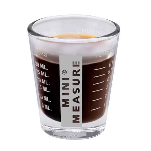 Kolder Mini Measure Heavy Glass, 20-Incremental Measurements Multi-Purpose Liquid and Dry Measuring Shot Glass, White - color: White, size: Single