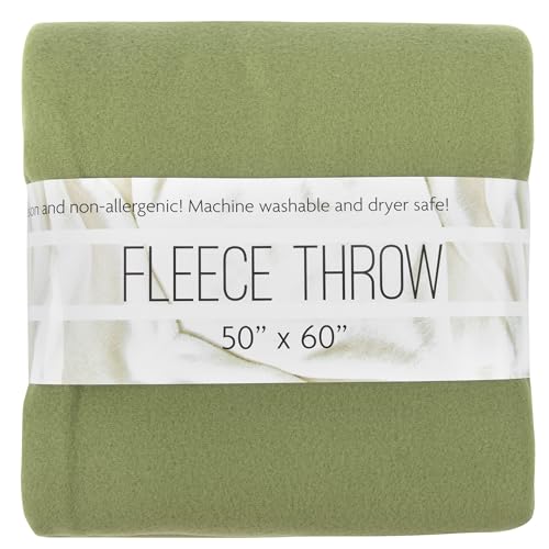50x60 Throw Blankets, Ultra Soft Hypoallergenic Fleece Fall Throw Blanket for Livingroom, Couch, Chair, Bed, Fern Green - color: Fern Green