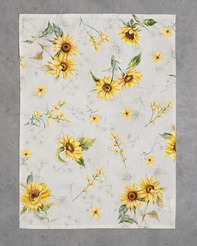 Maison d' Hermine Candice Bundle Set 100% Cotton Set of 3 Kitchen Towels (20 Inch by 27.5 Inch) and Oven Mitt (7.5 Inch by 13 Inch)/Pot Holder (8 Inch by 8 Inch)