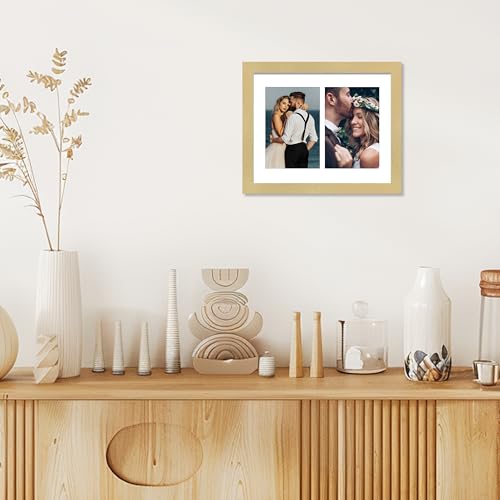VIOLABBEY 8x10 Collage Picture Frames, Fits Two 4x6 Photos, Gold, 2Pack | Fits One 8x10 Photo without Mat, Wall or Tabletop Display, Includes Stand - color: Gold, size: 8x10-2Pack