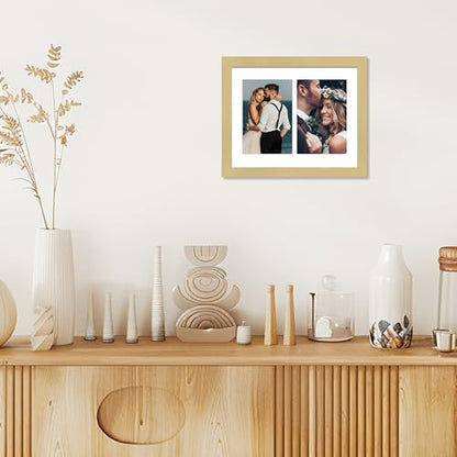 VIOLABBEY 8x10 Collage Picture Frames, Fits Two 4x6 Photos, Gold, 2Pack | Fits One 8x10 Photo without Mat, Wall or Tabletop Display, Includes Stand - color: Gold, size: 8x10-2Pack