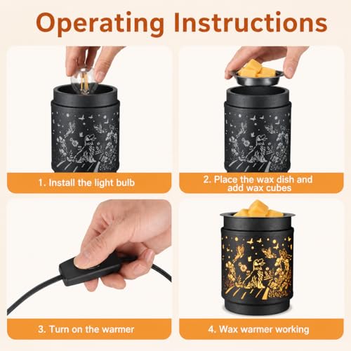 Wax Melt Warmer Metal Wax Warmer for Scented Wax (Dogs) | Electric Fragrance Candle Oil Burner 2 in 1,as Gifts for Moms Grandma Women Girls - style: Dogs