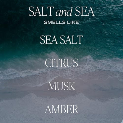 Sweet Water Decor Salt and Sea Patterned Candle – Soy Candles with Sea Salt, Citrus, Musk, Amber Aroma– 40 Hour Burn – 9oz Clear Glass Jar – Ocean Summer Candles for Home Decor - style: Salt and Sea