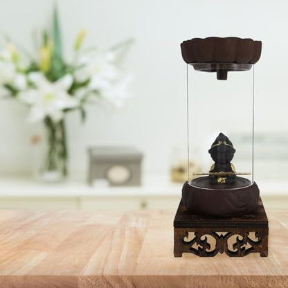 Backflow Incense Burner Creative Aroma Stove with Base Large Sandalwood Incense Holder for Home Fragrance and Zen Aromatherapy Decoration