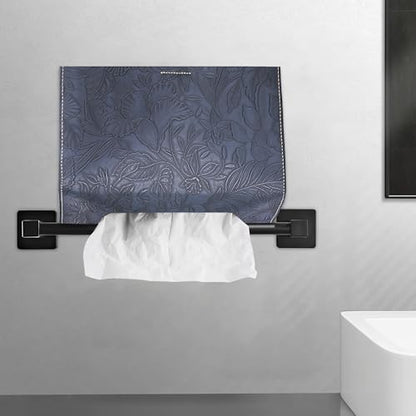 Leather Cover for Disposable Paper Hand Towel Box, Compatible with Kleenex Paper Hand Towel(1-Carved Dark Blue) - color: 1-carved Dark Blue
