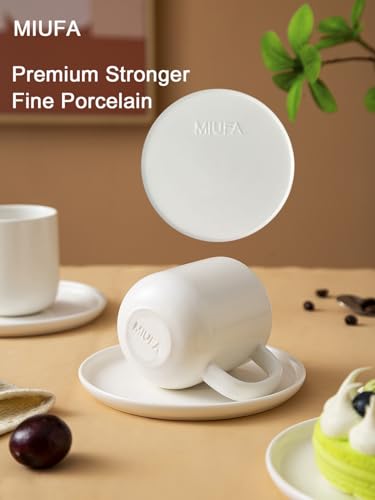 Set of 1 Espresso Cups And Saucers In Stronger Porcelain 3.5oz,Mini Coffee Mugs Demitasse Cups