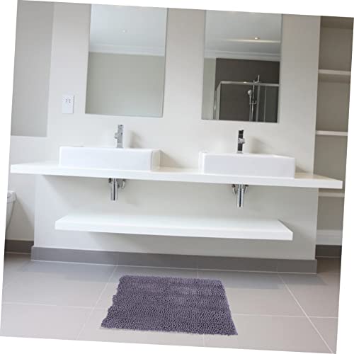 Garneck Chenille Extra Thick Non Slip Bath Rug Mat for Entryway Structure Machine Washable and Highly Absorbent Deep Grey - color: Dark Grey