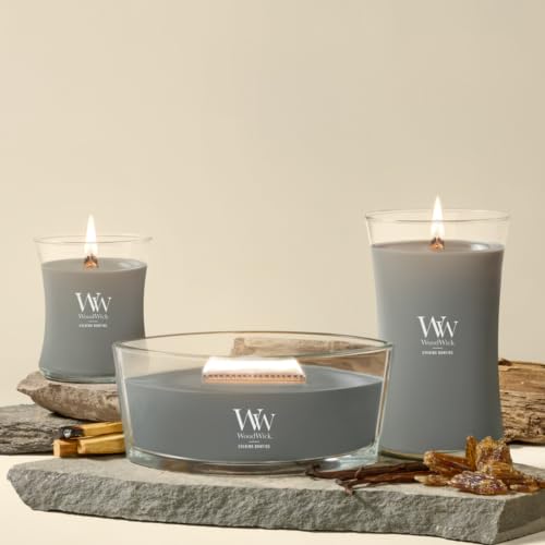 WoodWick Evening Bonfire Holiday Candle Gifts for Women and Men, 21.5 oz Large Hourglass Candle with Crackling Wick - color: Evening Bonfire, size: 21.5oz