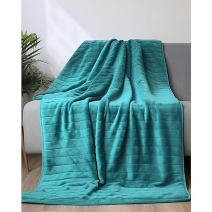 LaSyL Flannel Fleece Blankets Twin XL Size Green - 3 Layers 450GSM Plush Fuzzy Cozy Soft Throw Blanket for Bed, Sofa, Couch, Travel, Camping, 72x90 inches - color: Green, size: 73"x90"