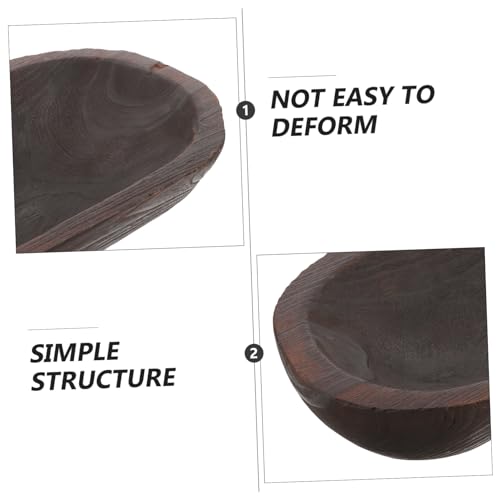 Vaguelly Rustic Wooden Bowl Decorative Centerpiece Bowl for Table Decor Versatile Farmhouse Style for Dining Table Elegance