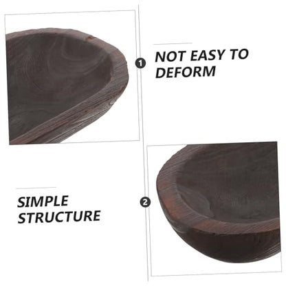 Vaguelly Rustic Wooden Bowl Decorative Centerpiece Bowl for Table Decor Versatile Farmhouse Style for Dining Table Elegance