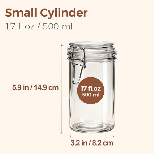 ComSaf Small 16 oz Glass Jars with Airtight Lids 6 Pack Pickling Pantry | Sourdough starter, Overnight oats, Fermenting coffee spices, Pantry organization, Pickling fermenting, Clear glass - size: 17oz*6