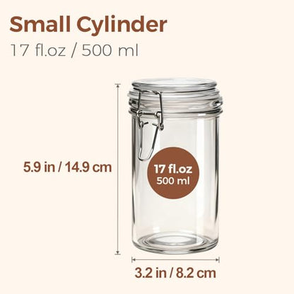ComSaf Small 16 oz Glass Jars with Airtight Lids 6 Pack Pickling Pantry | Sourdough starter, Overnight oats, Fermenting coffee spices, Pantry organization, Pickling fermenting, Clear glass - size: 17oz*6