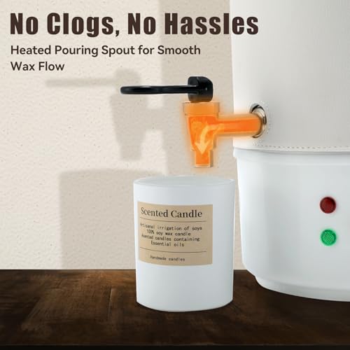 TCFUNDY Candle Making Wax Melter 10L Electric Non-Stick Wax Melting Pot DIY | Candle Making Kit for Adults, Beeswax Soy and Coconut Wax - color: White