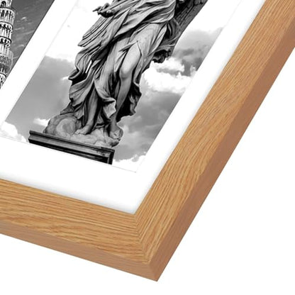 Americanflat 4x6 Collage Picture Frame with Shatter-Resistant Glass - Fits Five 4x6 Photos or Use as One 11x14 Picture Frame - Signature Collection - Collage Frames for Wall Display - Dark Oak | Overall frame size 11x14, Shatter-resistant glass, hangs ver