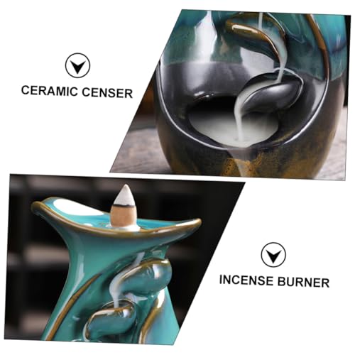DOITOOL Backflow Incense Burner Holder Household Censer Aroma Therapy Supplies Home Fragrance Desktop Ornament for Bedroom and Living Room Decoration