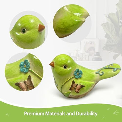 Home Shelf Decor, Green Bird Statue - color: Green