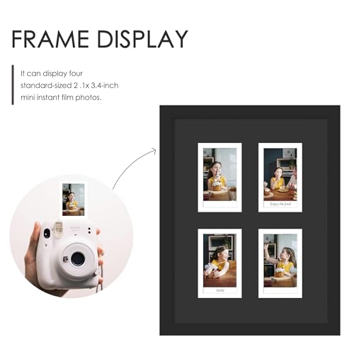 DUENPY 7.2x9.5 Polaroid 4 Opening Mini Frame Black | Polished Plexiglass Offers Clear View, Dedicated Frame to Display Your Favorite Instant Polaroid Prints - color: Black, size: 7.2x9.5（2x3 opening）