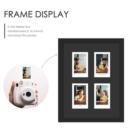 DUENPY 7.2x9.5 Polaroid 4 Opening Mini Frame Black | Polished Plexiglass Offers Clear View, Dedicated Frame to Display Your Favorite Instant Polaroid Prints - color: Black, size: 7.2x9.5（2x3 opening）