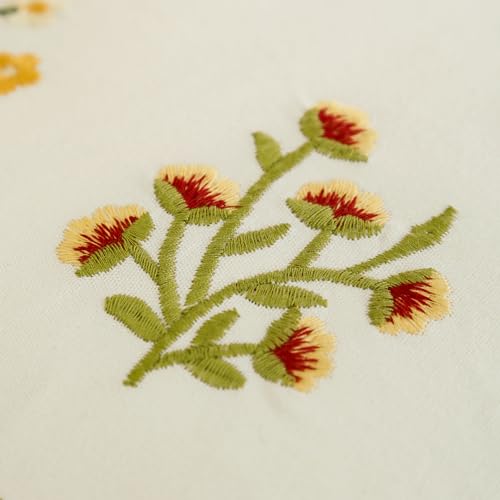 Embroidered Throw Pillow Covers 18x18 inch Pack of 2 Multiflower | Durable Fabric,Square Pillow Cover,Boho Decorative,Hidden Zipper,Aesthetic Design,Ideal Gift,Machine Washable - color: Multiflower