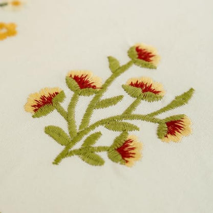 Embroidered Throw Pillow Covers 18x18 inch Pack of 2 Multiflower | Durable Fabric,Square Pillow Cover,Boho Decorative,Hidden Zipper,Aesthetic Design,Ideal Gift,Machine Washable - color: Multiflower
