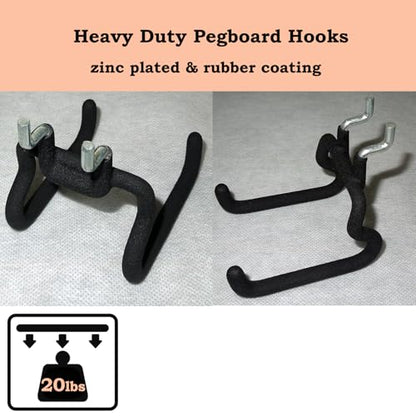 6 Pack Pegboard Hooks - Peg Board Tool Utility Hooks & Hangers (S) | Fit 1/4" Pegboards, Heavy Duty Metal Peg Board Shelving Tool Hooks Wall Organizers and Storage for Garage Craft Workbench