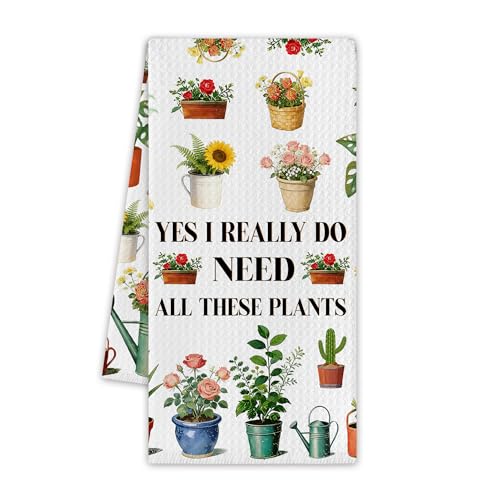 Plant Kitchen Towels, Spring Cute Dish Towels for Kitchen, 13.8 X 23.6 Inch Decorative Hand Tea Towel for Home Bathroom, Plant Lovers Gifts Ideas, 26 - color: Plant 02