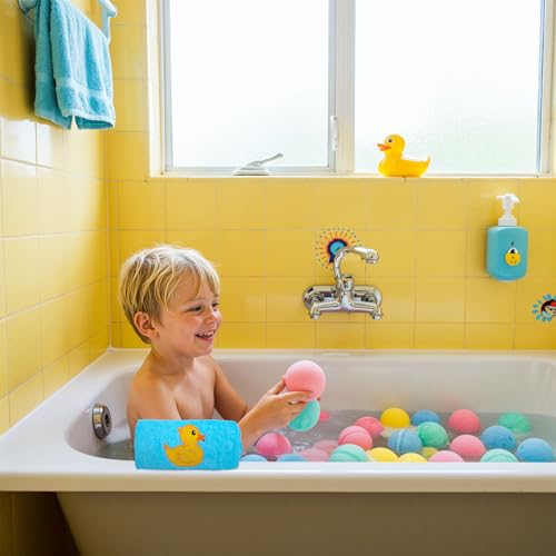 FYSUIMU Rubber Ducky Hand Towels Blue Cotton Embroidered Bathroom Towel Yellow Duck Absorbent Bath Towel for Summer Hand Drying Cleaning Cooking, 29.5 x 13.7 Inch, 2Pcs - color: Blue