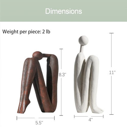 BANOMII Decorative Bookends for Heavy Books, Thinker Statue Book Holders for Shelves & Office Desk, Abstract Decor Aesthetic Book Ends Stoppers, Modern Bookshelf Decoration - style: Thinkers