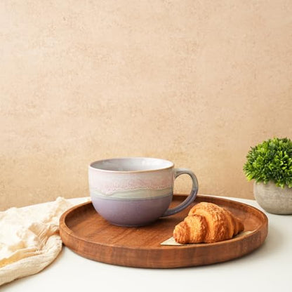 Bosmarlin Extra Large Ceramic Coffee Mug, 23 Oz, Microwave and Dishwasher Safe, Big Oversized Tea Cup for Office and Home, Reactive Glaze (Purple) - color: Purple