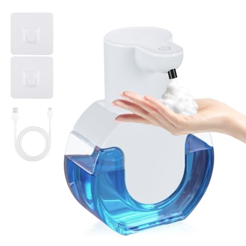 Automatic Soap Dispenser Touchless,Rechargeable Foaming Soap Dispenser,15oz/420ml Smart Hand Soap Dispensers,4-Level Adjustable,Wall Mount for Bathroom Kitchen Dish Soap,Hands-Free