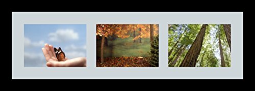 ArtToFrames Collage Photo Frame Single Mat with 3-5x7 Openings and Satin Black Frame. - color: 3 - 5x7 - (2135), size: Baby Blue
