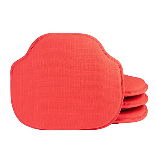 Klear Vu Gripper Omega Non-Slip Windsor Chair Cushions with Skid-Proof Seat Pad for Dining Room, Kitchen, and Office Use, 16x15 Inches, 4 Count (Pack of 1), Coral - color: Coral, size: 4 Count (Pack of 1)
