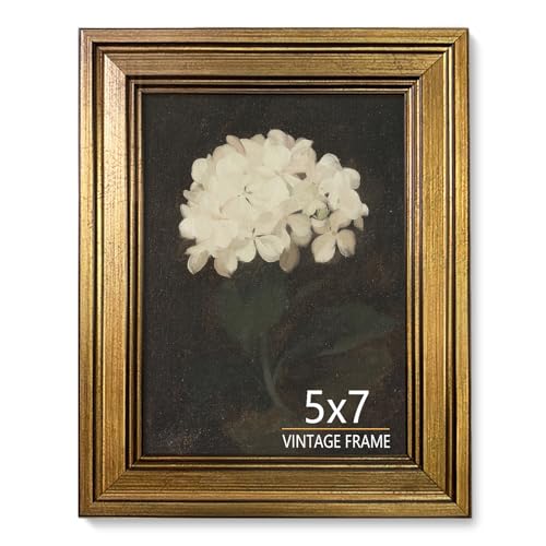 5x7 Picture Frame Vintage Gold for Tabletop & Wall Mount | Picture Frames for Living Room, Bedroom, Office Décor & Wedding Gift - color: Gold, size: 5X7 - 1 Pack
