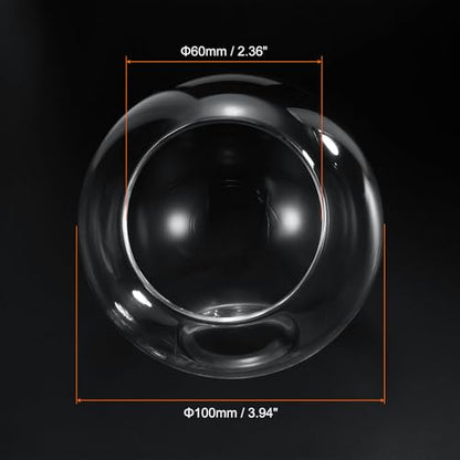 PATIKIL Round Globe Terrarium Air Plant Planter, 4 Inch Clear | High Borosilicate Glass, Table Decorations, for Succulent, Tillandsia - size: 4 Inch