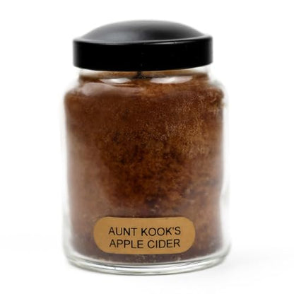 A Cheerful Giver - Aunt Kook's Apple Cider Baby Scented Glass Jar Candle (6oz) with Lid & True to Life Fragrance Made in USA - size: 6 oz