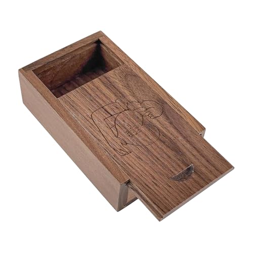 JBOS Wooden Gift Box with Sliding Lid - Walnut Wood Memory Box for USB Drive, Laser Engraved Love Yourself Design for Christmas, Self-Care, Friends Gifts (3.15"x2"x0.98") - color: Walnut-Love Yourself, size: Classic