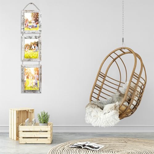 5x7 Wall Hanging Picture Frames Collage with 3 Opening White Frames 2 Pack - color: White, size: 5x7- 2 Pack