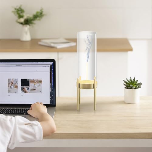 Incense Holder for Sticks Modern Anti-Ash Flying Insence-Stick Burner Holder with Removable Glass Ash for Meditation Catcher Desktop Home Yoga Room