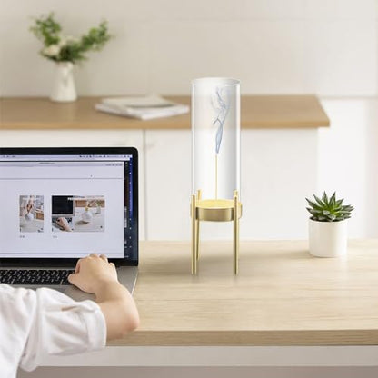 Incense Holder for Sticks Modern Anti-Ash Flying Insence-Stick Burner Holder with Removable Glass Ash for Meditation Catcher Desktop Home Yoga Room