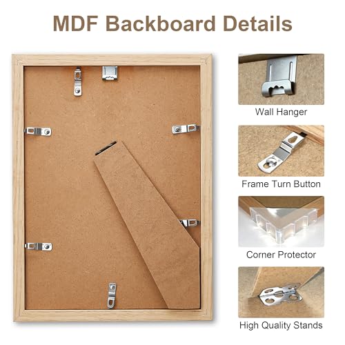 TONES FRAME DESIGN 8x10 Picture Frame Natural Solid Wood Veneer 8x10 Frame Matted to 5x7 Frames Wooden 8 x 10 Photo Frame with Shatterproof Plexiglass for Tabletop Wall Display - color: Natural, size: 8x10 - 1 Pack