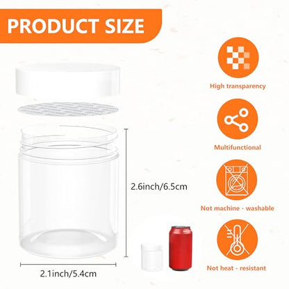 84PCS 4oz/125ml Plastic Jars with Screw On Lids Pressure Sensitive Seal,Clear Container for Storing Dry Food,Lotion, Makeup, Slime, Honey Jam, Cream, Butter,White - color: Plastic-84Pack-White