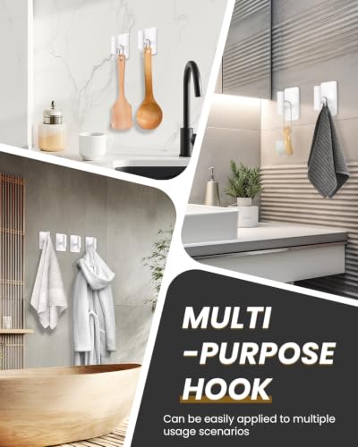 Heavy Duty Adhesive Hooks - 26lb Max, Sticky Wall Hooks Waterproof Stainless Steel for Hanging Towel, Coat, Robe, Towel Hooks Stick on Bathroom, Kitchen, Shower, Door (White, 4 Pack) - color: White-Cylinder4