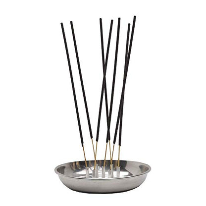 DBY Incense Stick Holder Plate Agarbatti Stand Stainless Steel Incense Holder with ash Catcher Plate (Pack of 1) Traditional Religious and Spiritual Use and Also for Ethnic Festival for Multipurpose