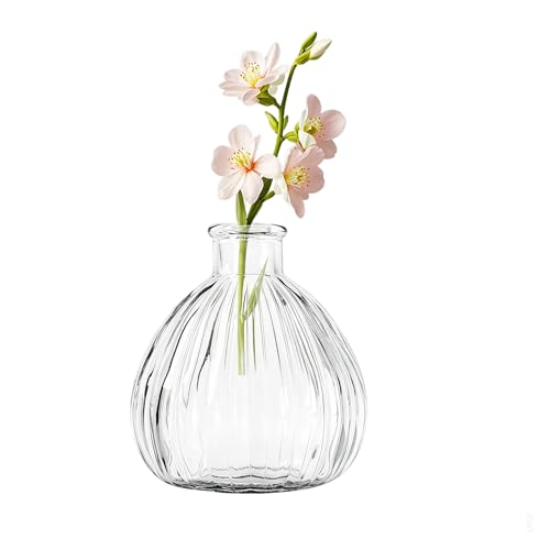 Clear Empty Glass Diffuser Bottle, Decorative Reed Diffuser Jar, Multipurpose Bud Vase, Decorative Floral Vase, DIY Replacement Bottle for Essential Oil Reed Diffuser, Home Fragrance & Craft Decor
