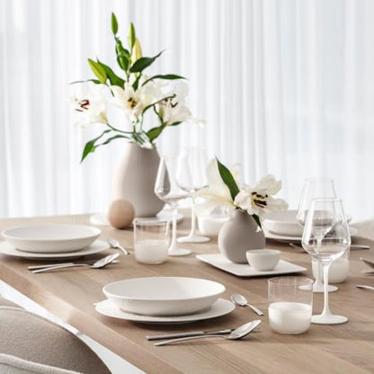 Villeroy & Boch - Manufacture Rock Blanc Red Wine Goblet Set, 4 pcs. Set of Drinking Glasses for Red Wine, 15.5 oz, Crystal Glass, Matte White Slate Look | Matte-white crystal glass wine goblets, hand wash only, bring a tactile slate look to red wine at d