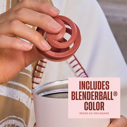 BlenderBottle Tumbler 2-in-1 Stainless Steel Shaker Cup 24 oz Sahara Sunset | Leak-Proof with Straw Removed | Blenderball Whisk Technology | Sip or Chug Spout | Protein | Greens | Hydration - color: Sahara Sunset, size: 24 Ounces