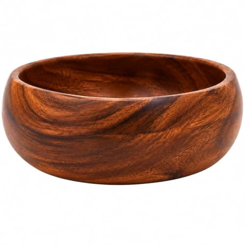 Handcrafted Hawaiian Wood Serving Bowl – Organic Acacia Natural Wooden Salad, Soup, Decor, Fruit & Candy Bowl (Small 2x6 inch) - size: Small